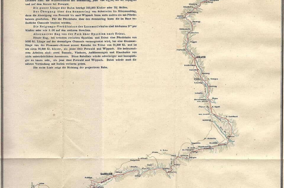 La Ferrovia Meridionale o Südbahn. Ripartenza della Cava Romana grazie al tracciato ed alle stazioni di Trieste Fiume e Lubiana